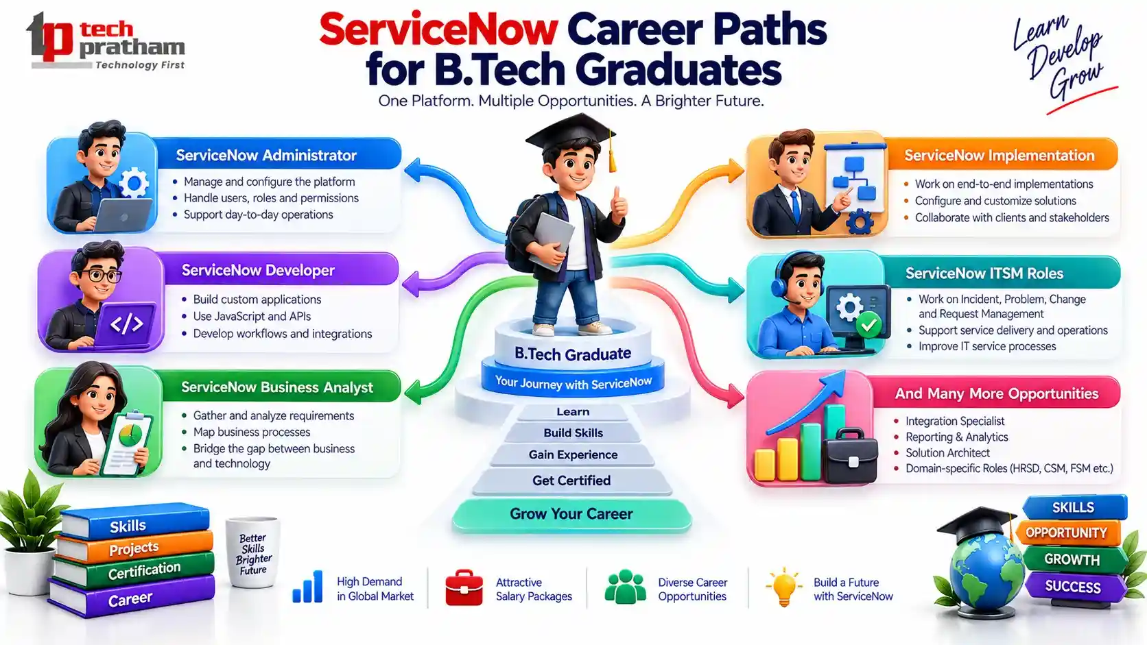 What ServiceNow Career Paths Can B.Tech Graduates Explore